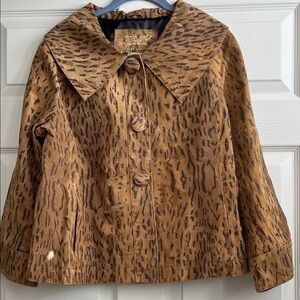 LAL Live a Little Leather Animal Print Teddy Jacket